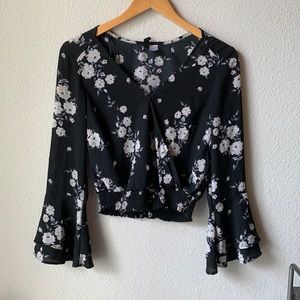 Divided Floral Cropped Top - Size 4